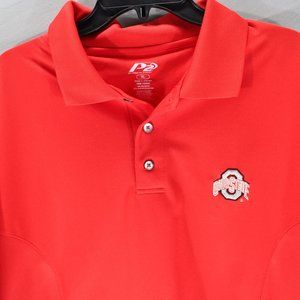 Ohio State University Polo Golf Shirt Polyetser Red Size XL P2 Brand